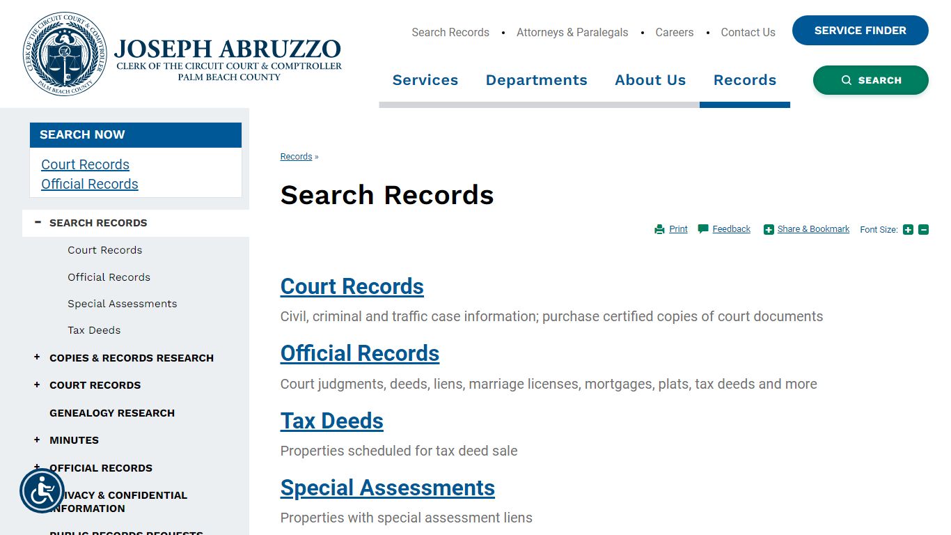 Search Records | Clerk of the Circuit Court & Comptroller, Palm Beach ...